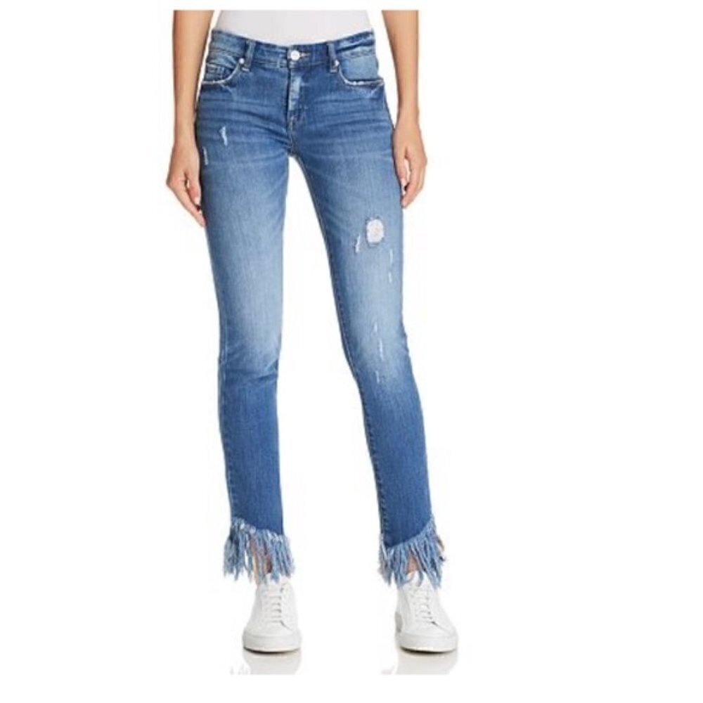 Blank NYC The Reade Classic Skinny Frayed Hem Jeans Denim Pants